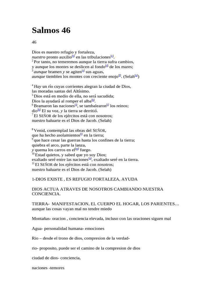 Dios como Refugio y Fortaleza en Salmos 46 | PDF