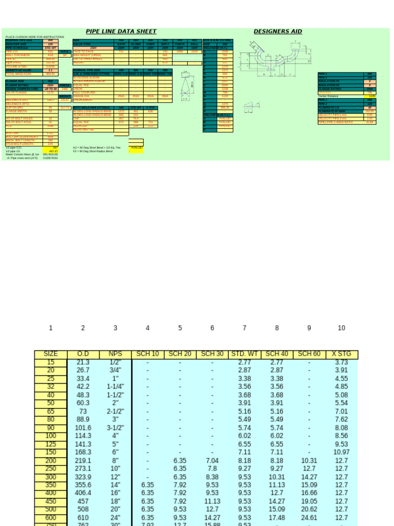 Pipe Line Data Sheet Overview | PDF | Pipe (Fluid Conveyance ...