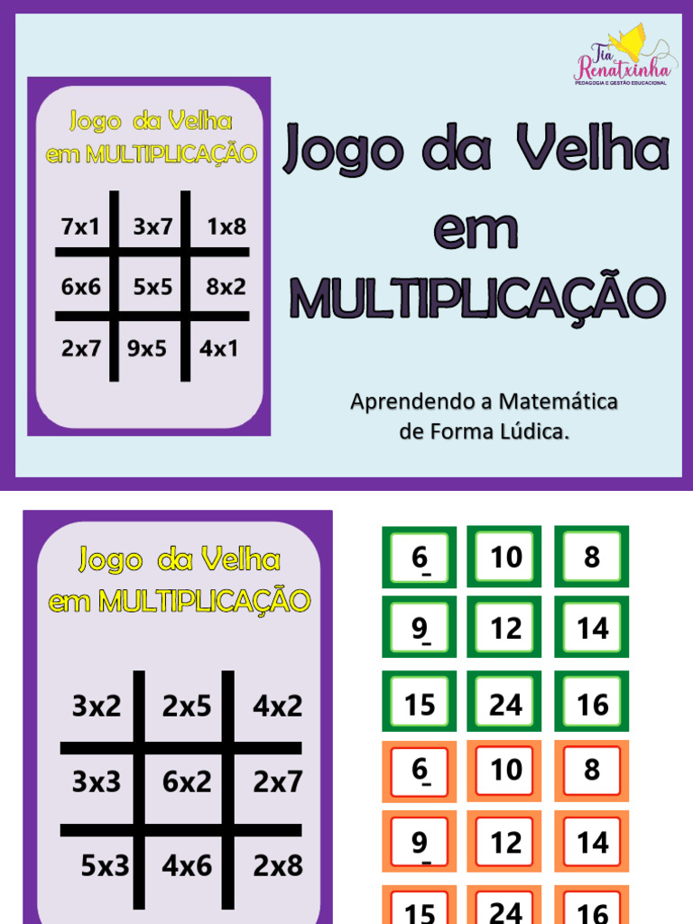 Jogo da Velha: Multiplicação Divertida | PDF