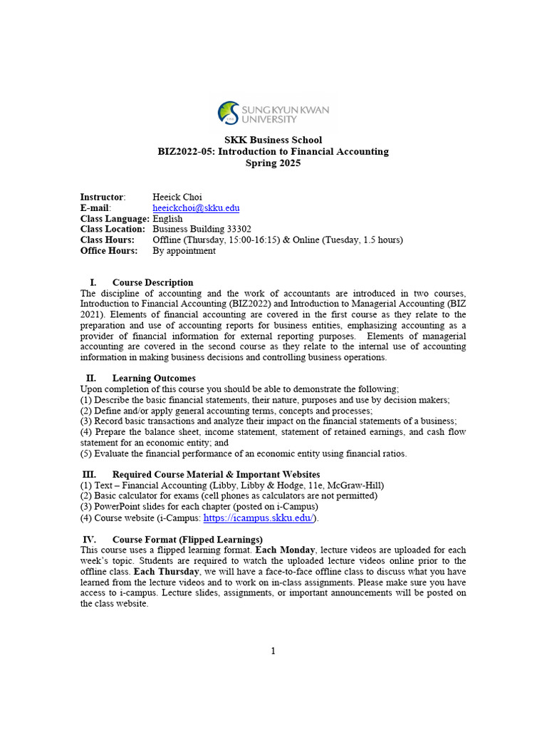 Financial Accounting Course Overview | PDF | Financial Accounting ...