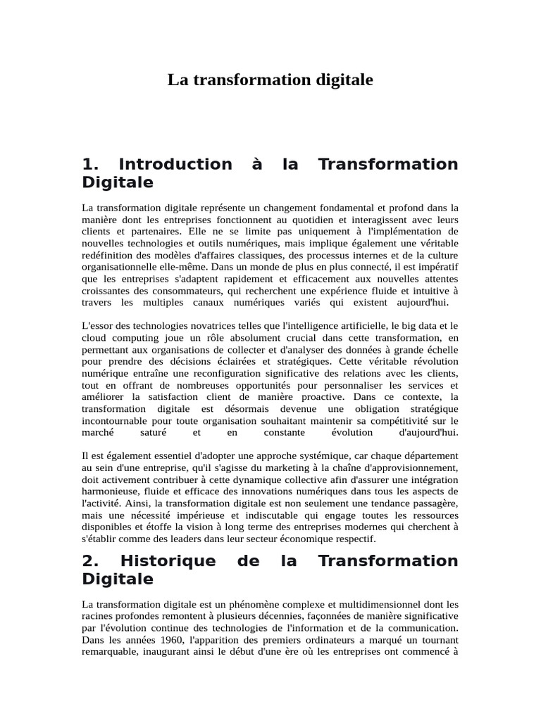 Transformation Digitale : Enjeux et Stratégies | PDF | Données ...