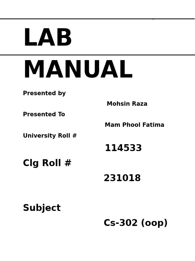 Mohsin Lab Manual for CS-302 | PDF