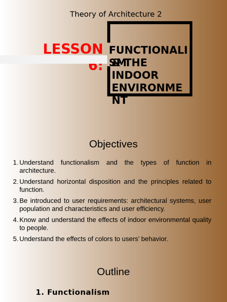 Functionalism in Architecture: Indoor Impact | PDF