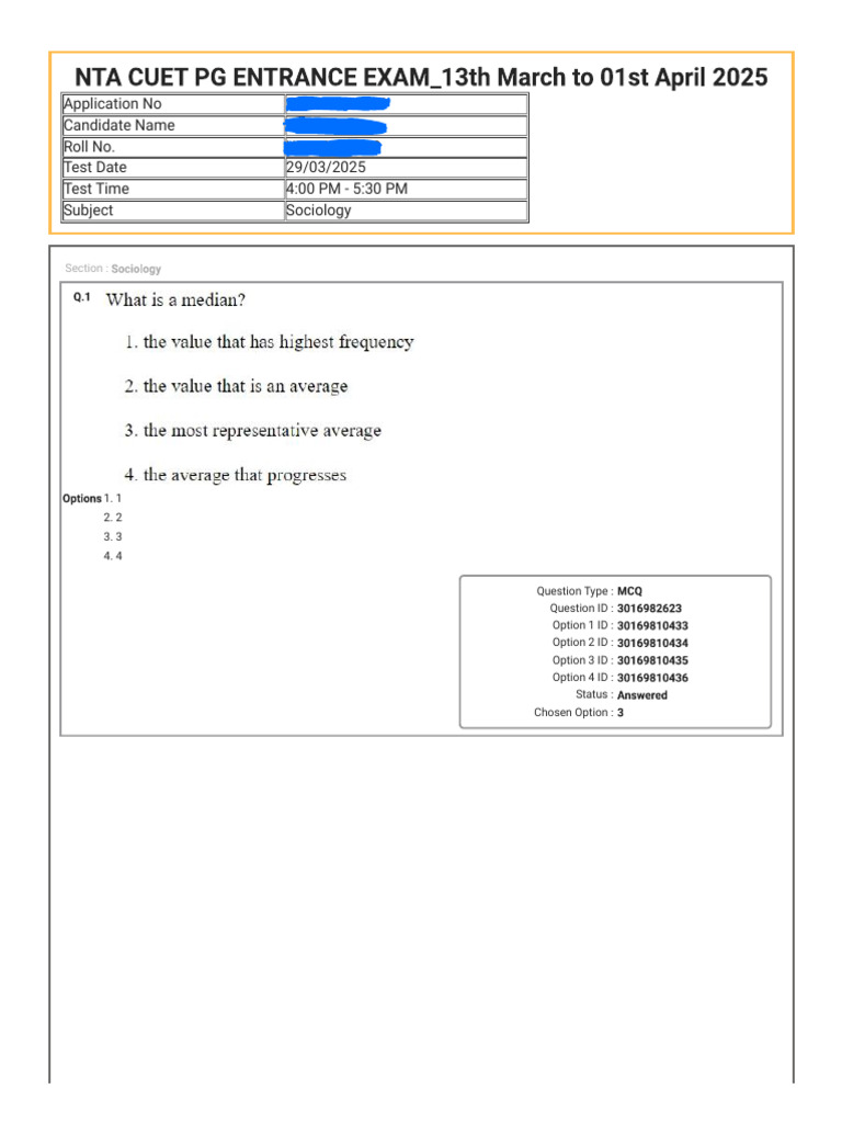 CUET PG Sociology Question Paper 2025 | PDF | Chess Theory | Chess