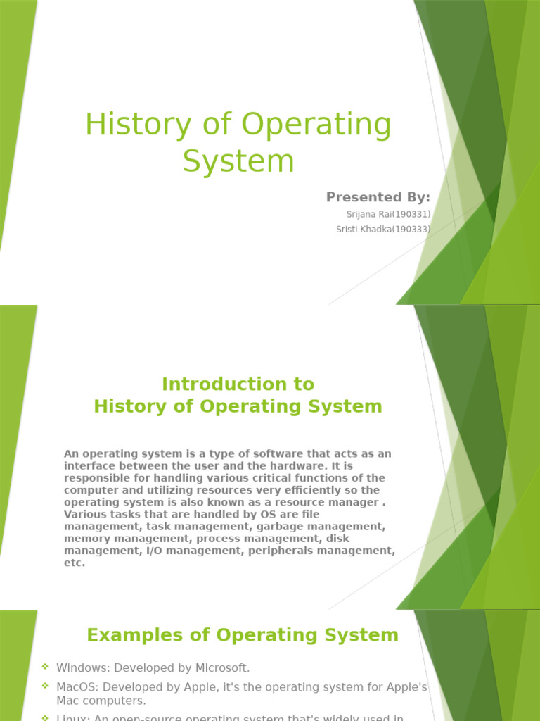Evolution of Operating Systems Overview | PDF | Operating System ...
