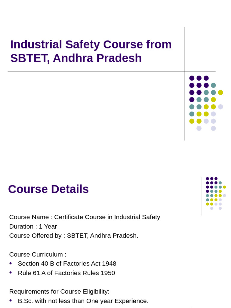 SBTET Industrial Safety Certificate Course | PDF | Occupational Safety ...