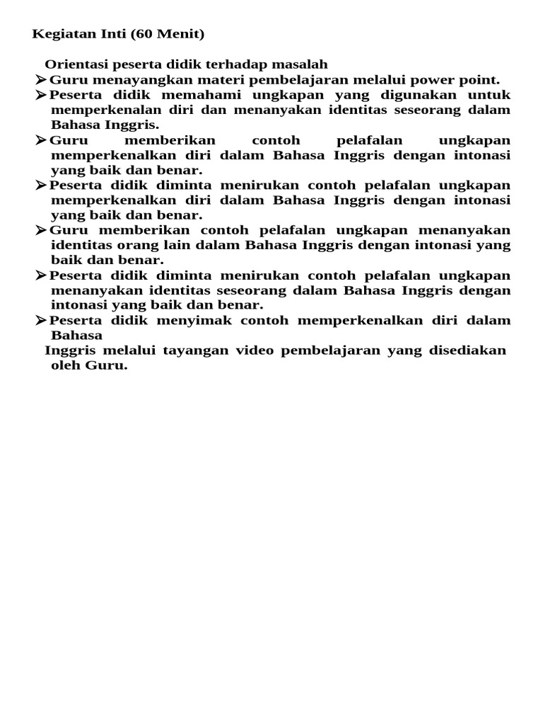 Kegiatan Inti | PDF