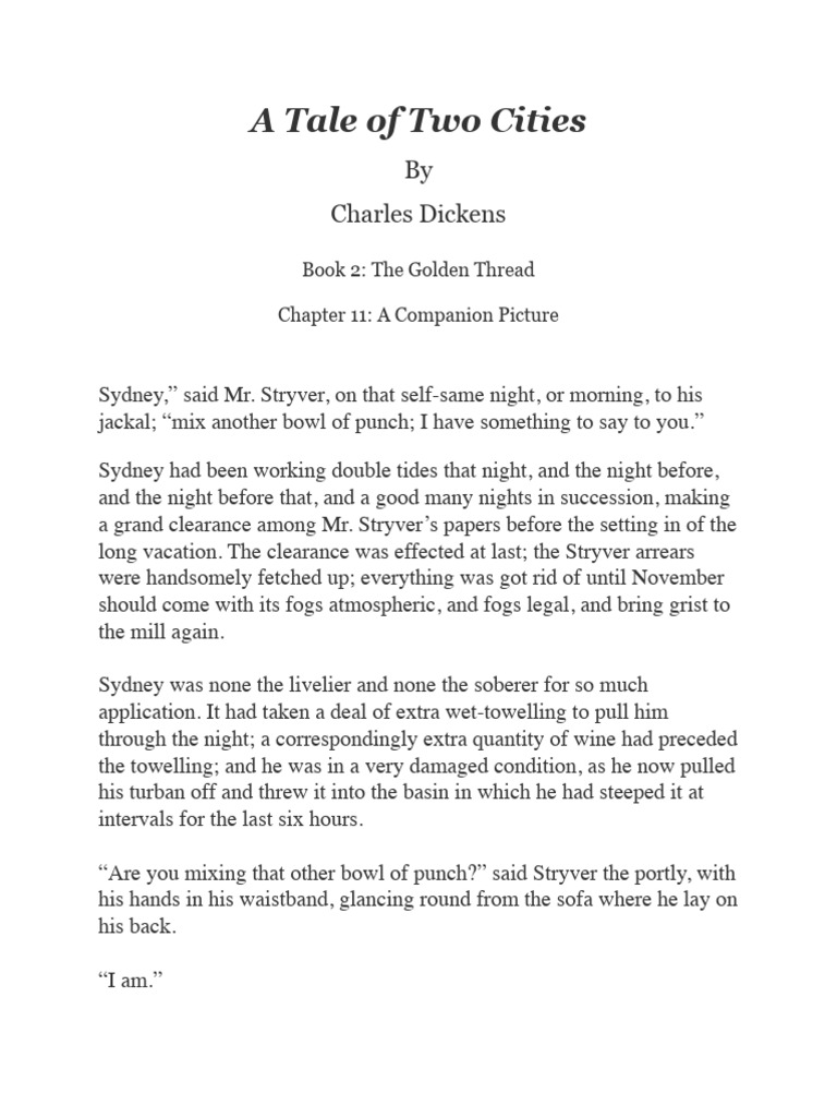 A Tale of Two Cities 017 Book The Second The Golden Threadchapter 11 A ...