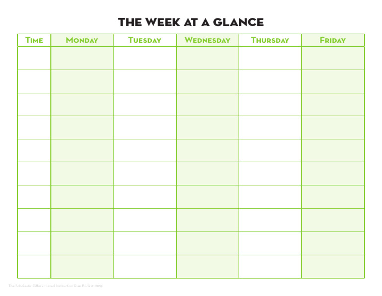 Weekly Overview Schedule | PDF