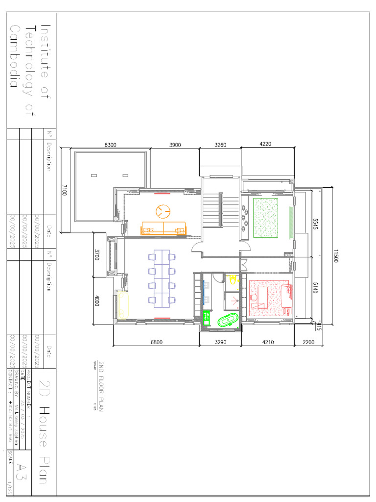 TP1 House 2D Floor Plan Model (Floor 2) | PDF