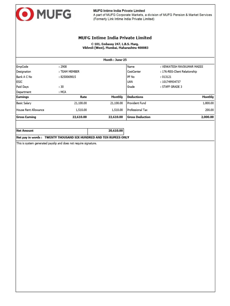 June 2025 Payslip & Tax Statement | PDF | Tax Deduction | Taxes