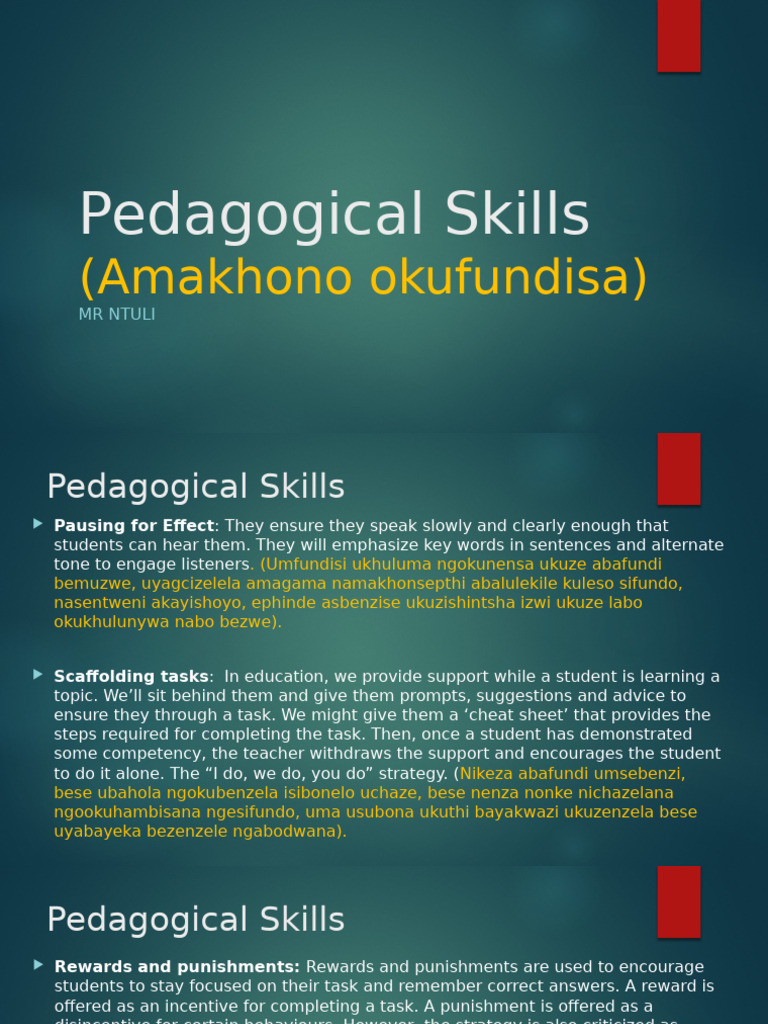 Essential Pedagogical Skills for Educators | PDF | Teachers ...