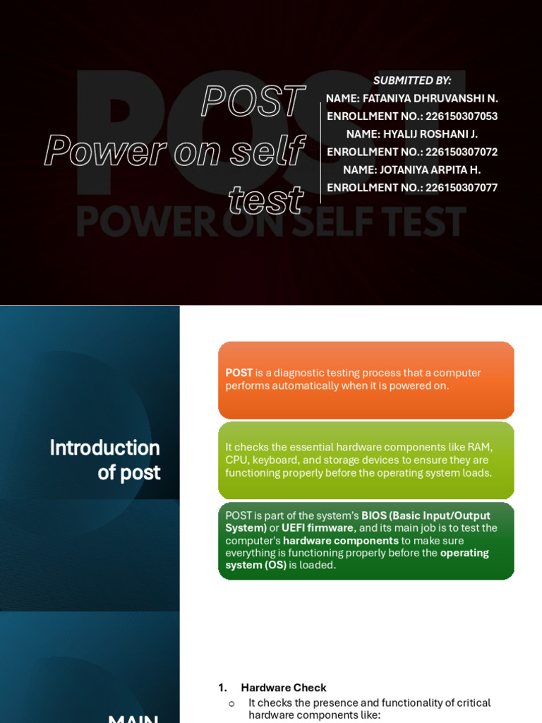 Understanding POST in Computer Booting | PDF | Bios | Booting