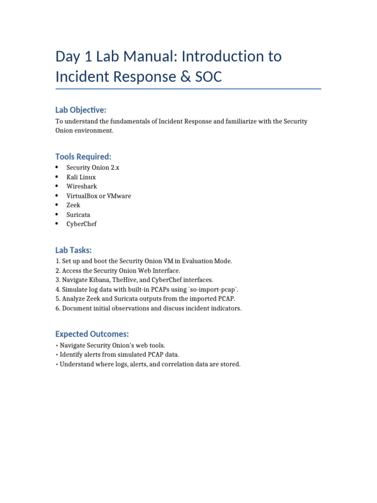 Incident Response Lab: Security Onion Setup | PDF