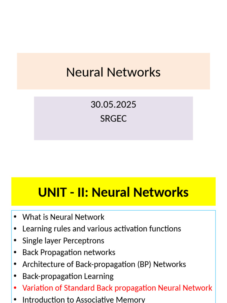 Understanding Backpropagation in Neural Networks | PDF | Learning ...