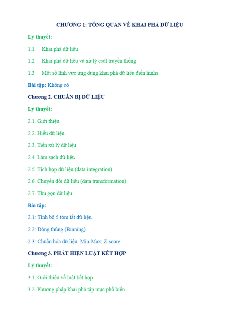 De Cuong On Thi KPDL | PDF