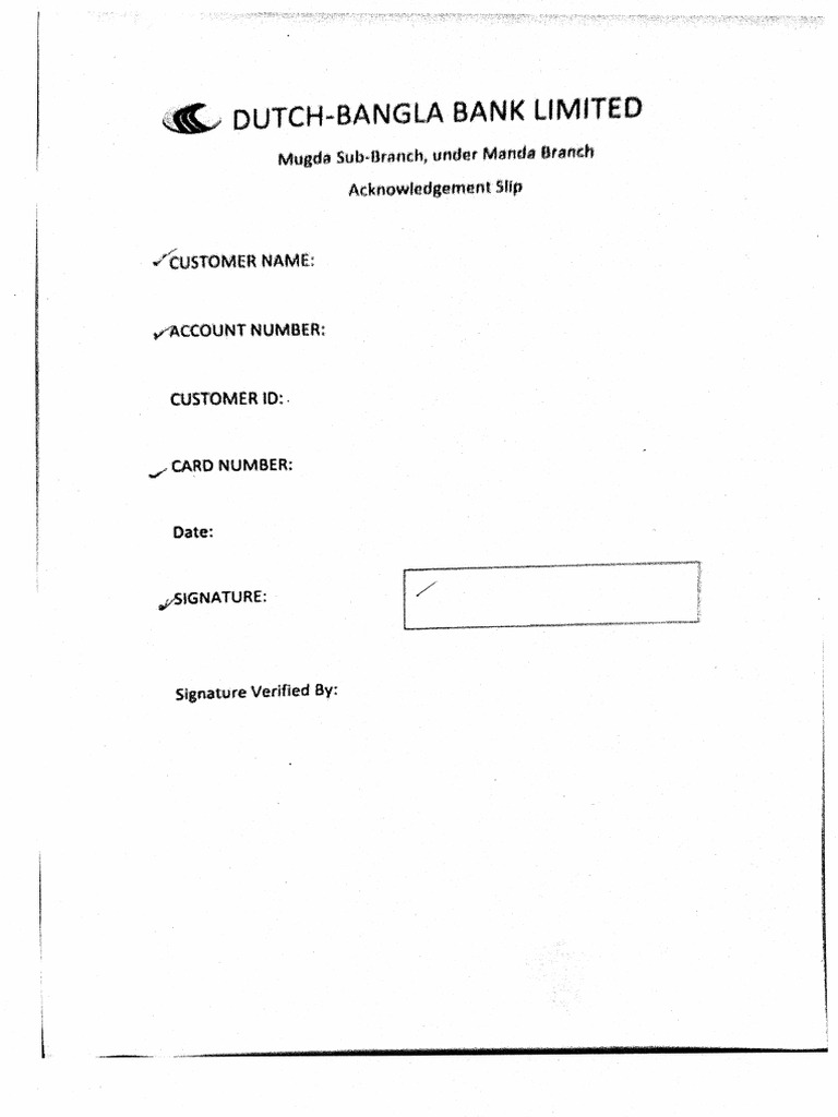 Bank From | PDF
