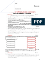 Procesul Tehnologic de Asamblare: Numele: Prenumele