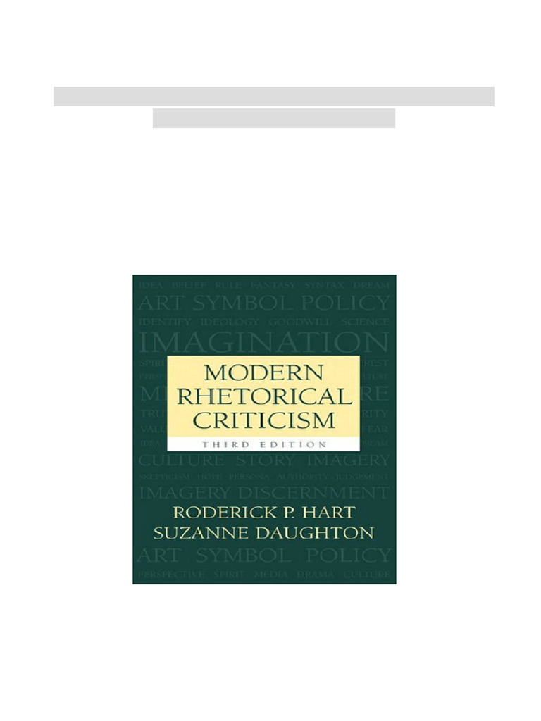 Modern Rhetorical Criticism 3rd Edition Roderick P Hart PDF Download ...