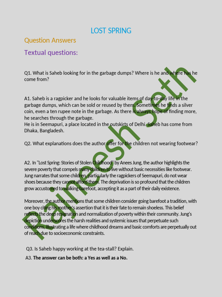 LOST SPRING Final Draft | PDF | Mentorship | Poverty