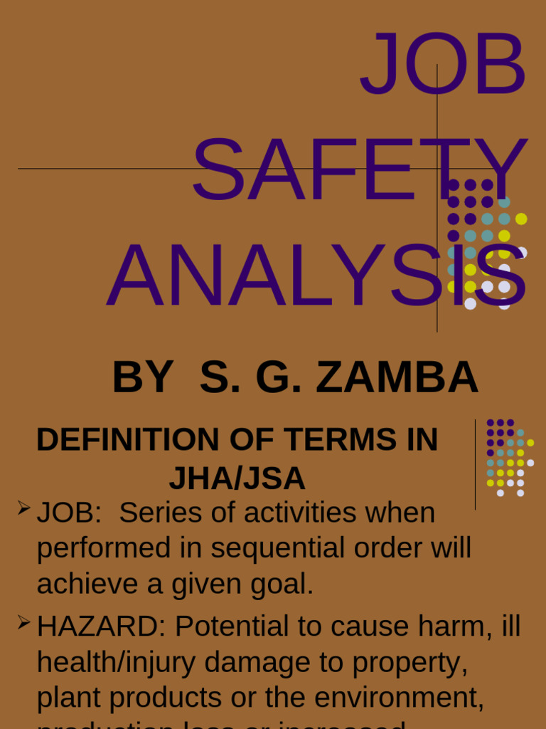 Job Safety Analysis: Key Definitions & Steps | PDF