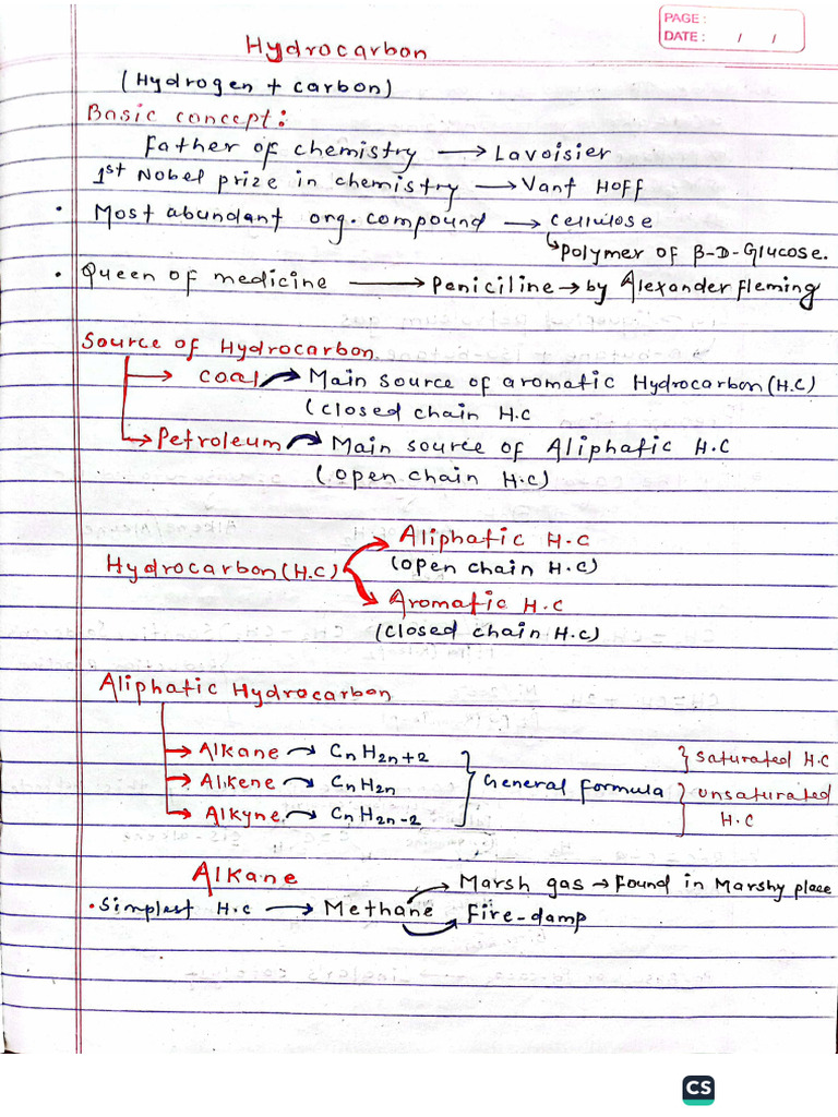 Hydrocarbon Notes | PDF