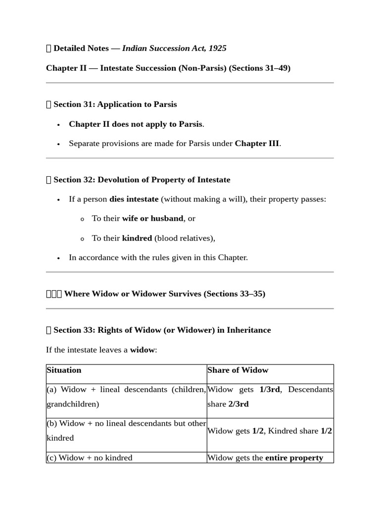 Christian Succession Notes Chatgpt | PDF | Kinship | Intestacy