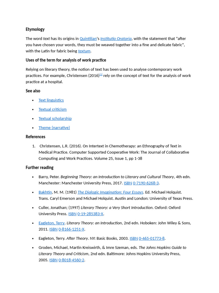 Text Etymology and Origin Wiki | PDF