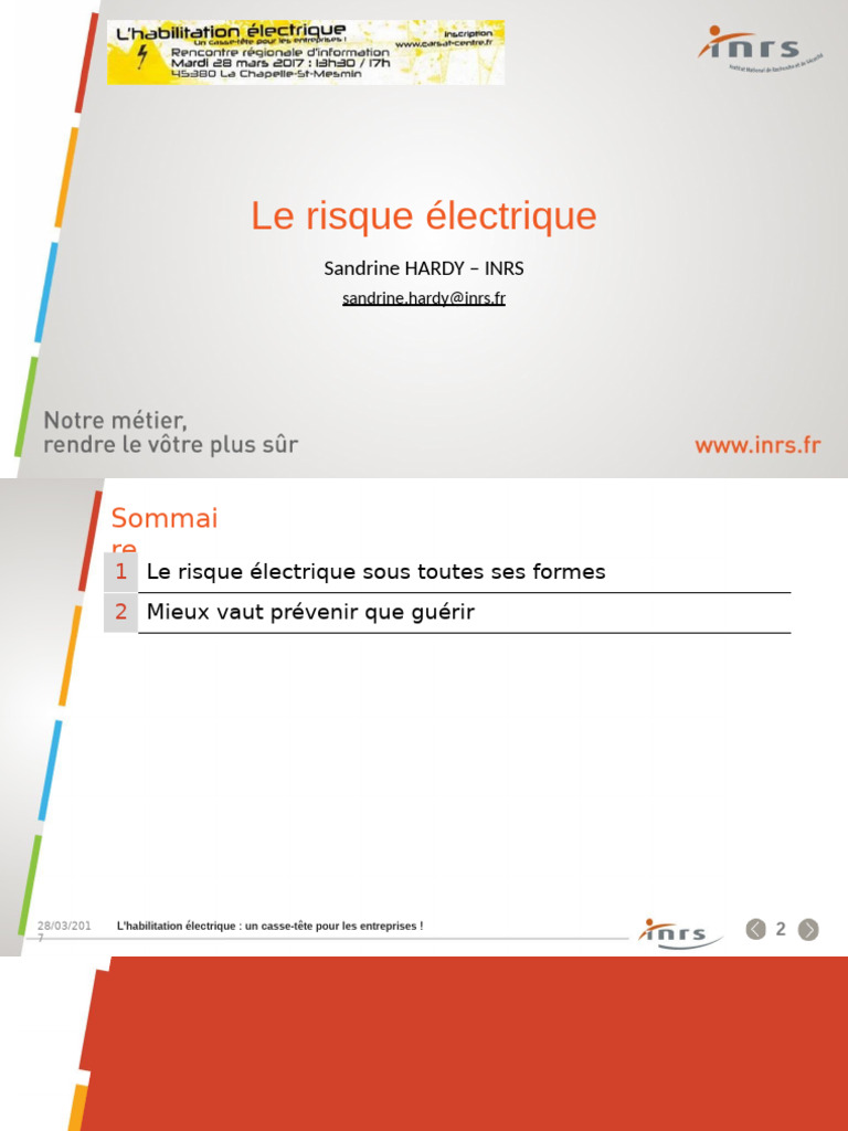 Prévention des risques électriques au travail | PDF | Sécurité