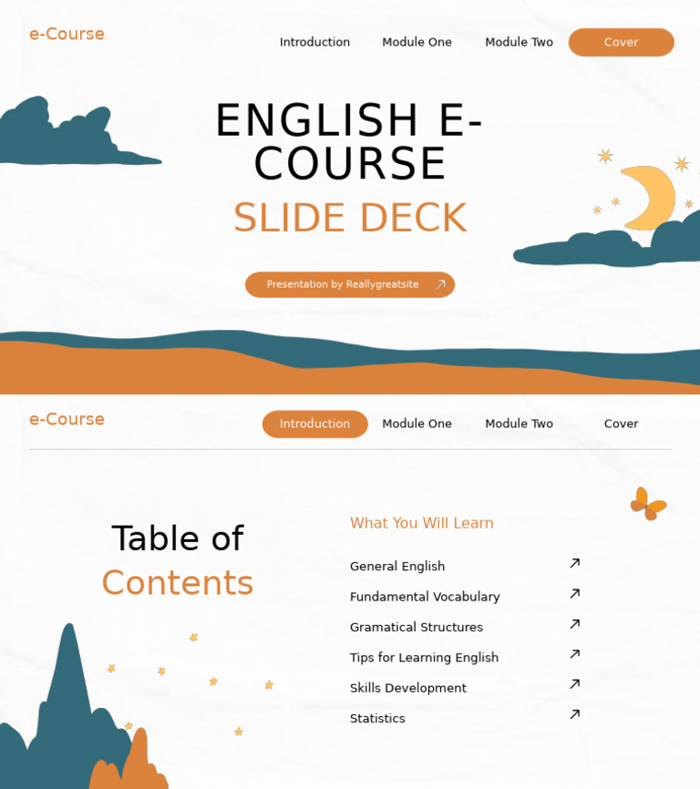 English E-Course Slide Deck Overview | PDF