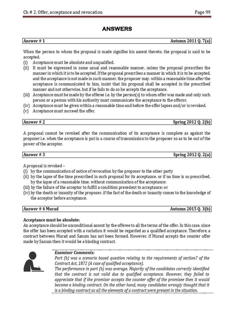 Chapter 2 S | PDF | Offer And Acceptance | Consent