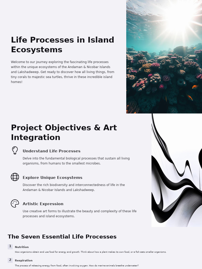 Life Processes in Island Ecosystems | PDF | Coral | Coral Reef