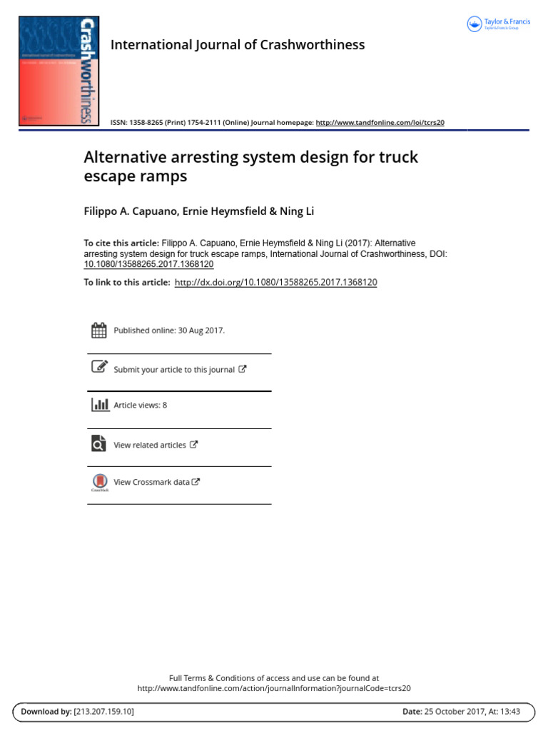 Alternative Arresting System Design For Truck Escape Ramps | PDF ...