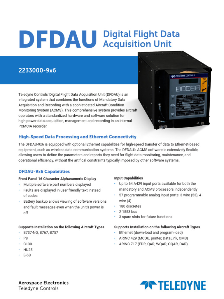 DFDAU: Advanced Flight Data System | PDF | Flight Recorder | Computing