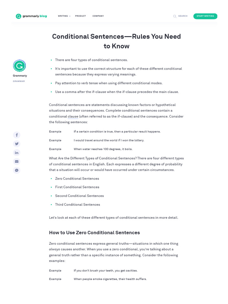 Conditional Sentences-Rules You Need To Know - Grammarly Blog | PDF ...