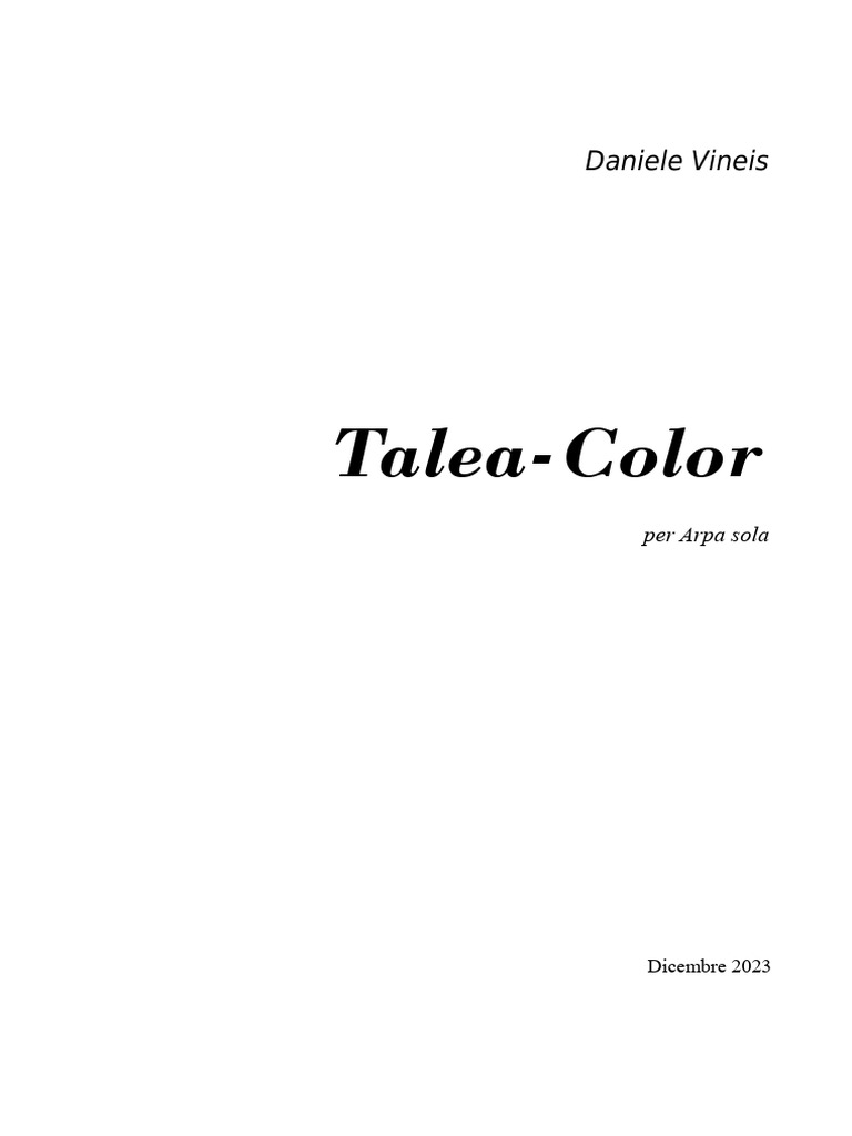 Talea et Couleurs en Arpa Sola | PDF