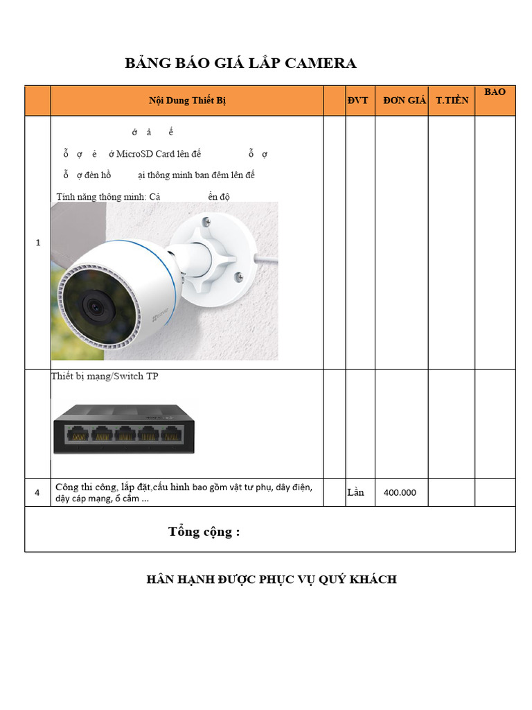 Báo Giá Camera Soyou | PDF