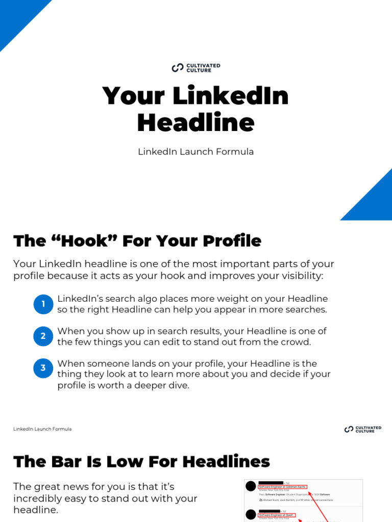 Optimize Your LinkedIn Headline | PDF | Linked In | Business