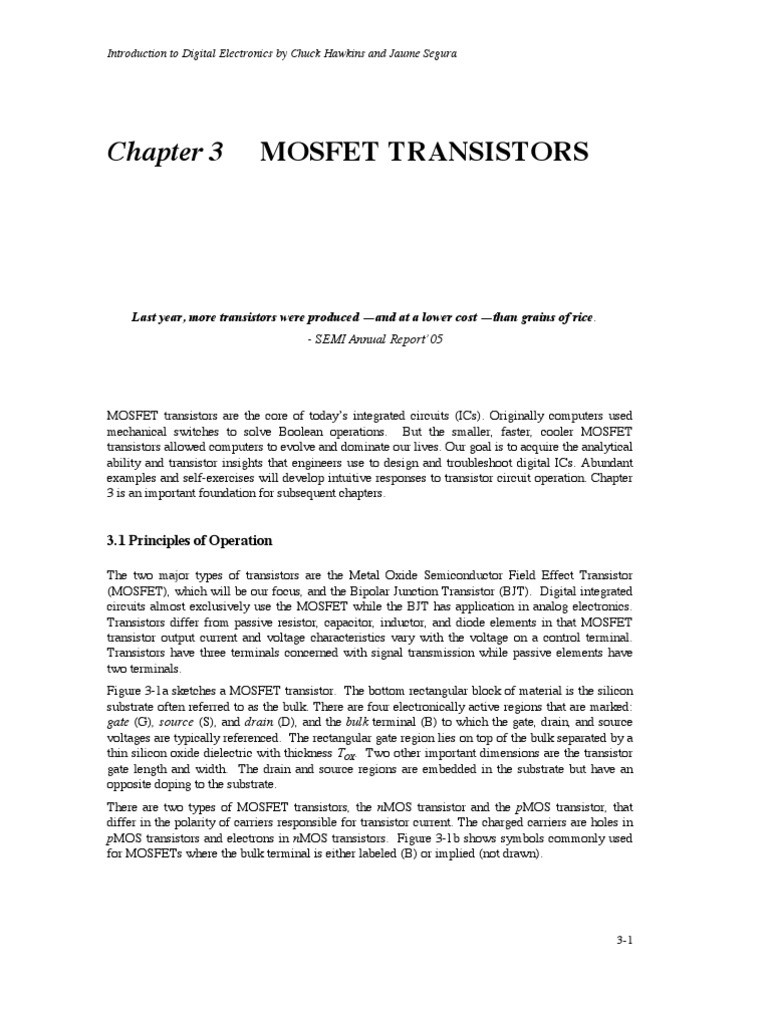Understanding MOSFET Transistor Basics | PDF | Field Effect Transistor ...