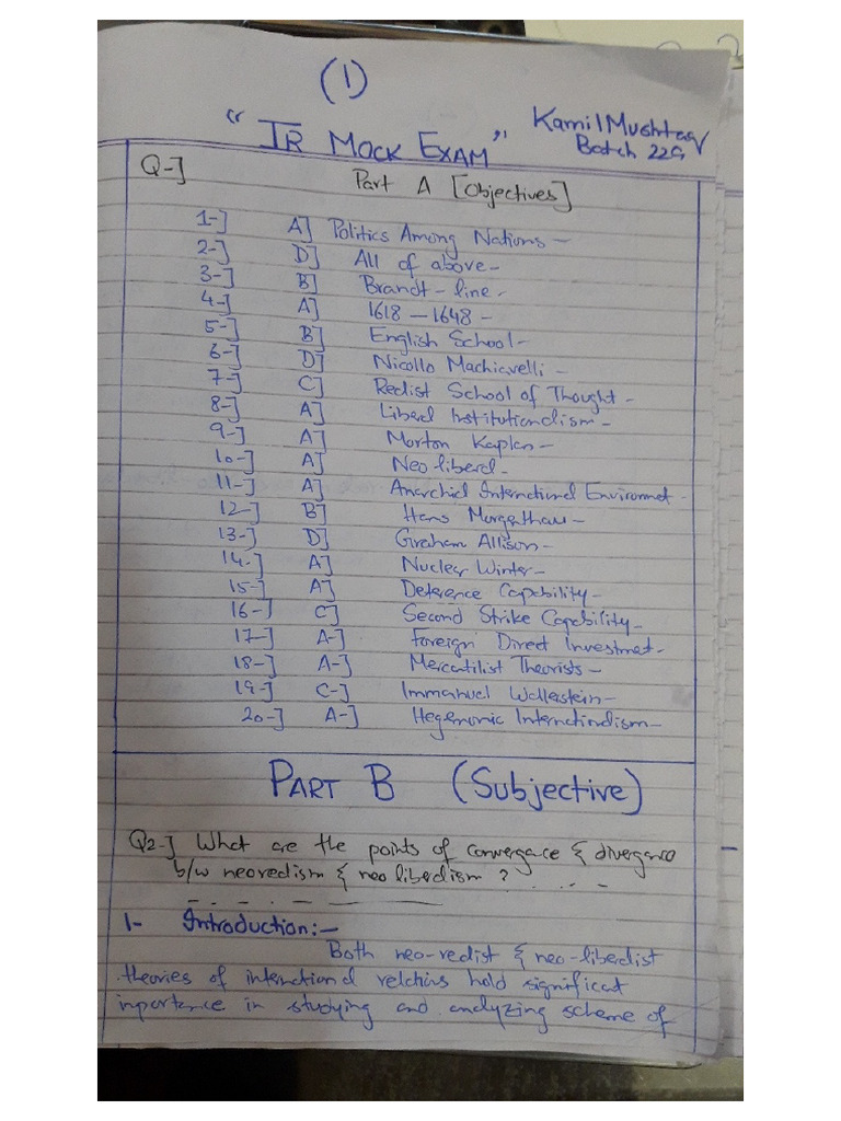 IR Paper 1 Sir Kamil's Paper | PDF