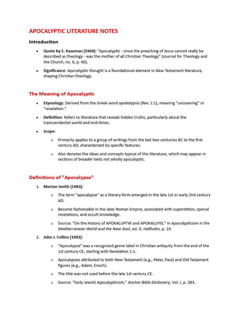 Understanding Apocalyptic Literature | PDF | Apocalypse | Religious ...