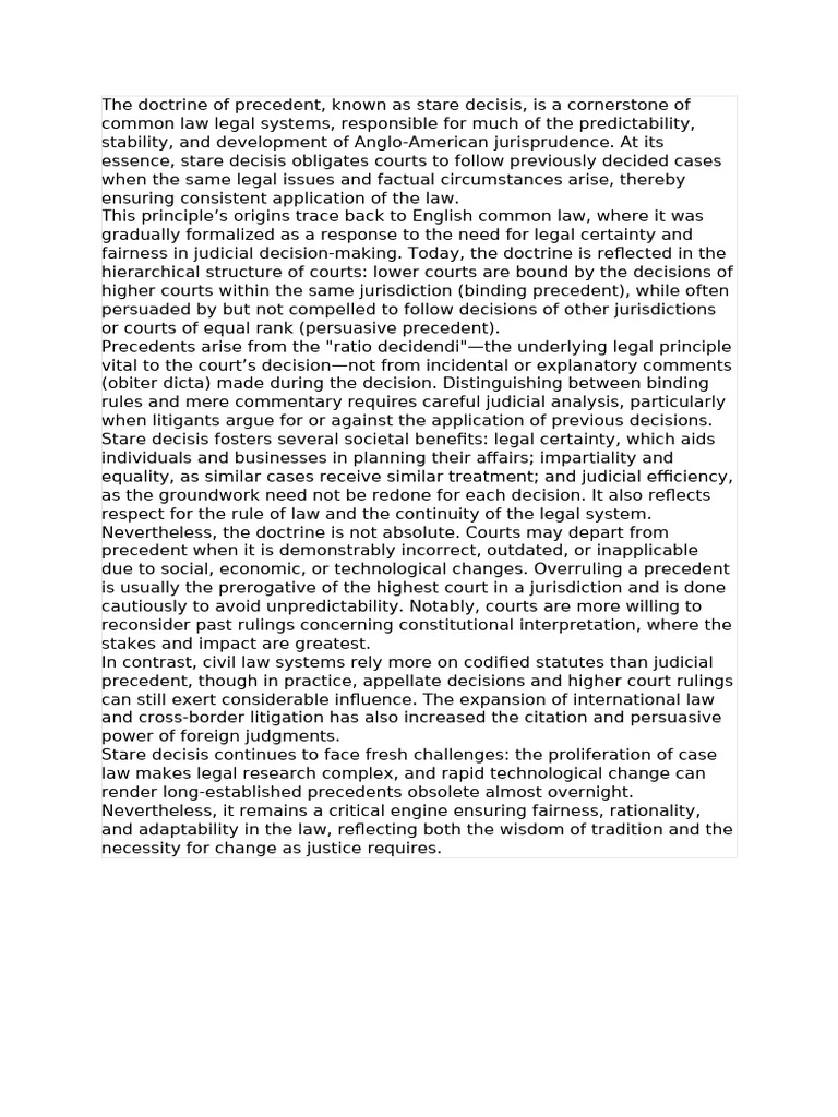 Understanding Stare Decisis in Law | PDF | Precedent | Judiciaries