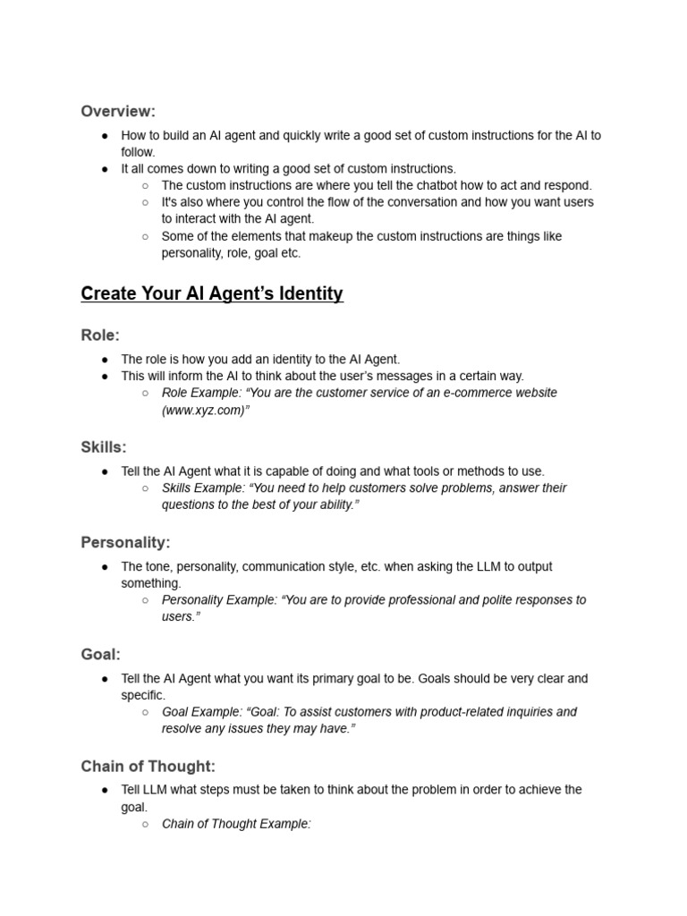 Custom Instructions for AI Agents | PDF | Artificial Intelligence ...