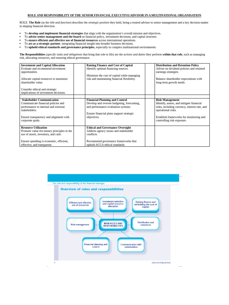Senior Financial Executive Roles in Multinationals | PDF | Governance ...