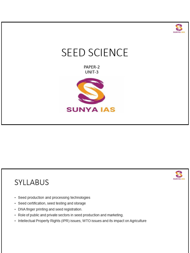Seed Certification and Quality Assurance | PDF