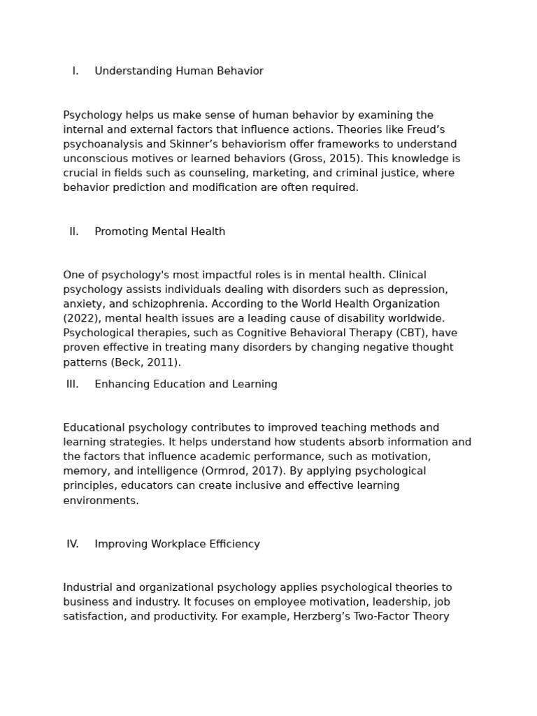 The Impact of Psychology on Society | PDF