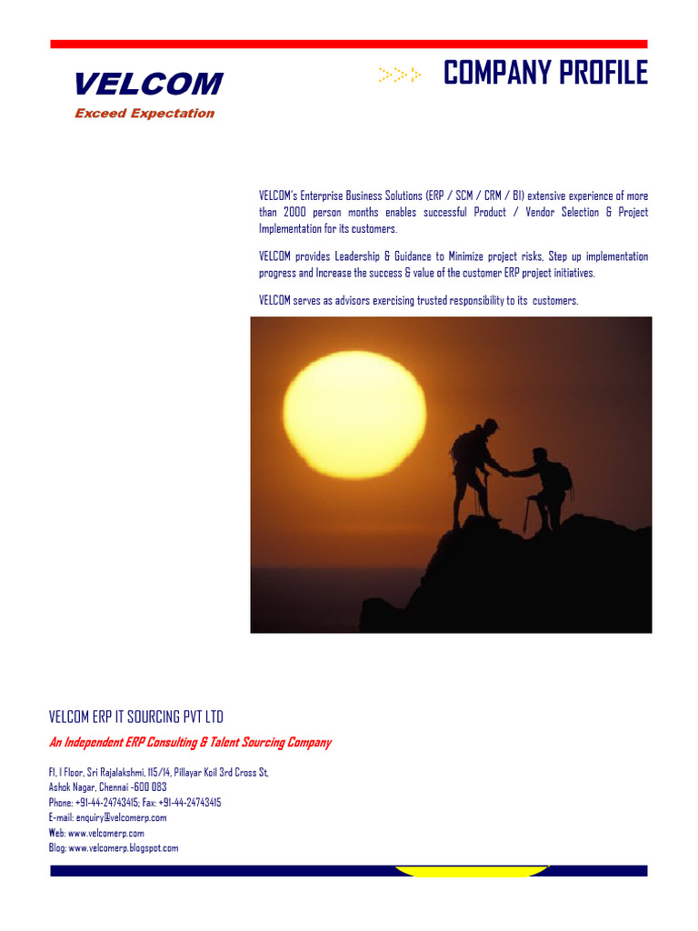 VELCOM: ERP Consulting Solutions | PDF | Enterprise Resource Planning ...
