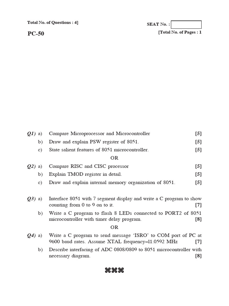 Microcontroller and 8051 Programming Guide | PDF | Microcontroller ...