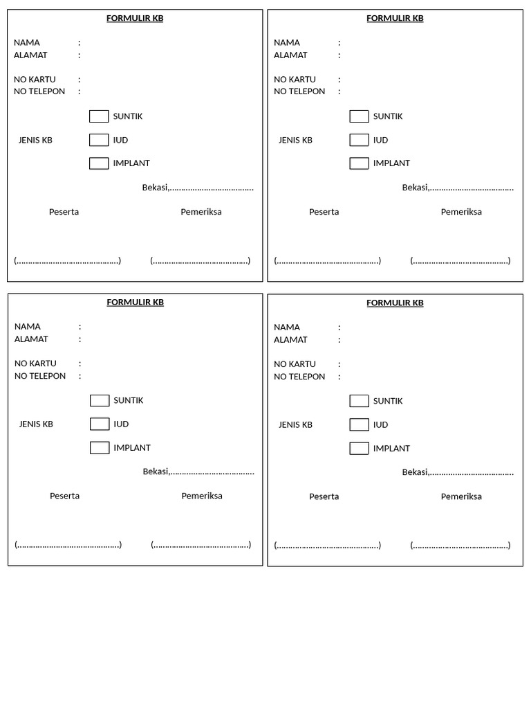 Formulir KB | PDF