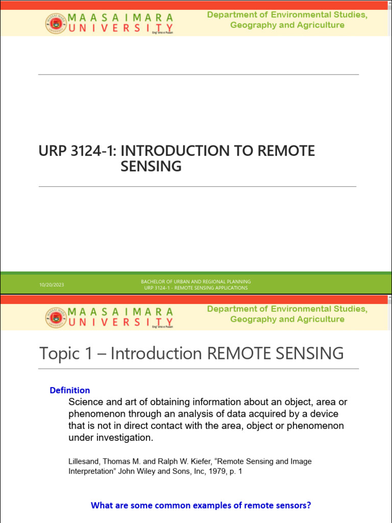 Introduction to Remote Sensing Basics | PDF | Electromagnetic Radiation ...
